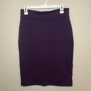Junees | Purple Cotton Pencil Skirt